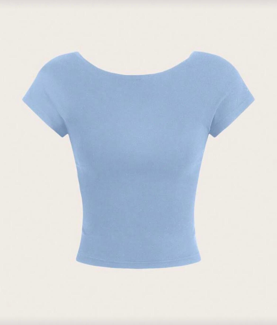 Top basic shein bleu