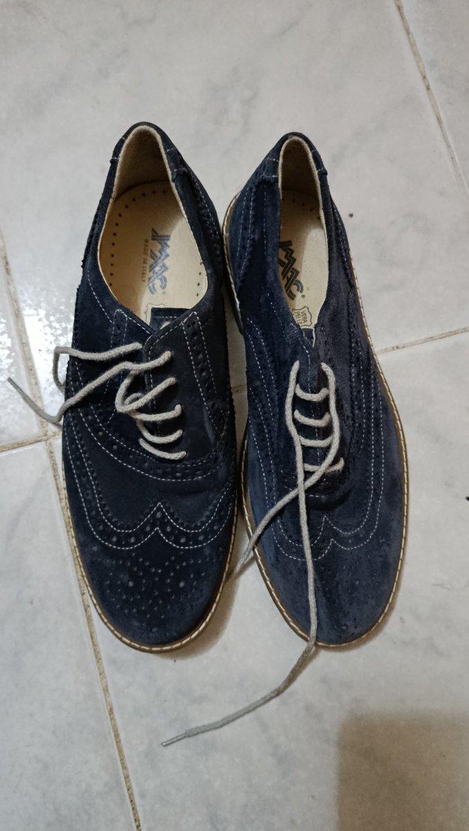 chaussures de derbies en daim bleu marine