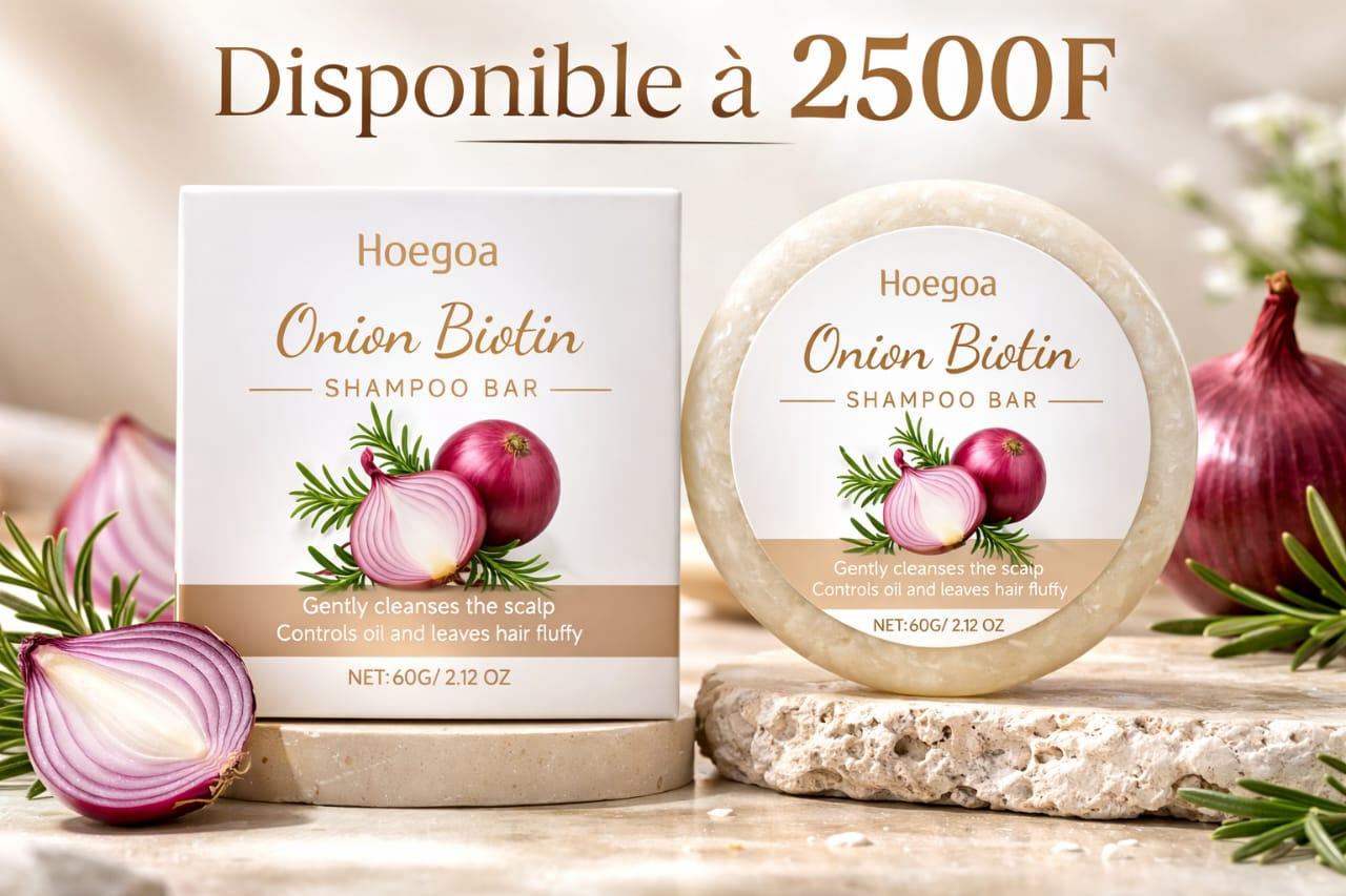 Shampoing solide á base d'oignon et de romarin